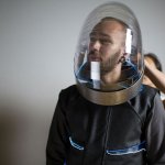 The Human-Computer Interaction (HCI) Group from Bauhaus University Weimar made interactive costumes for the staging of Twenty Thousand Leagues Under The Sea. Above: Diving Suit, 2014 © Marko Schmidt, Jena